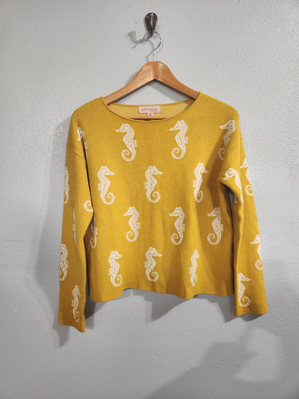 philosophy di lorenzo serafini Mustard Seahorse Knit Top